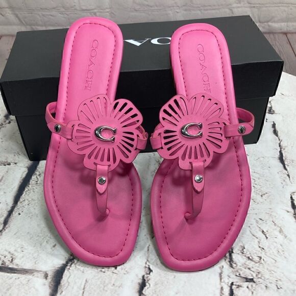 10 COACH JULIA SANDALS In color Petunia Pink (nib) - Picture 7 of 11
